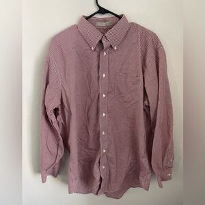 Men's Nordstrom Red Checkered Long Sleeve Dress Shirt